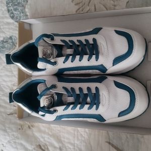 Michael Kors Wilma Trainers Sz8M -Lagoon & White